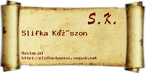Slifka Kászon névjegykártya